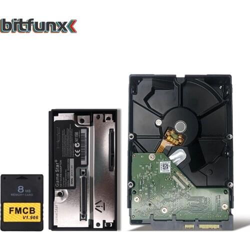 FMCB v1.966 8/16/32/64MB Memory Card for PS2 + 3.5" SATA HDD 80GB/320GB/500GB/1TB/2TB with Games + SATA HDD Adapter