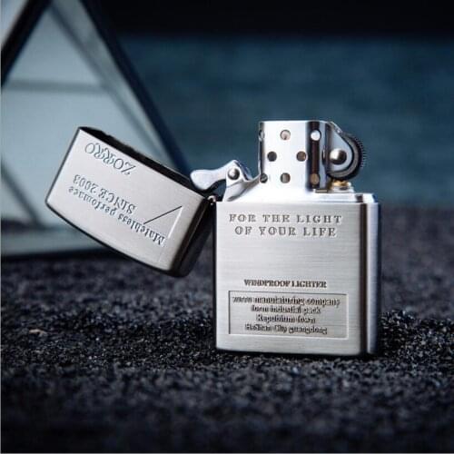 Zorro Kerosene Lighter Antique Silver Drawing Zorro information Pure Copper Gasoline Oil Lighter Outside Tool Men Gift