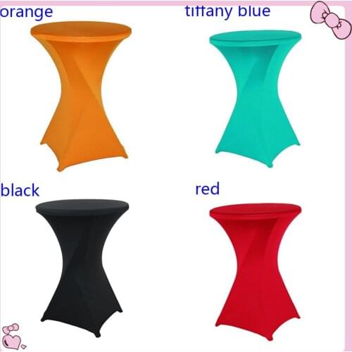 Lycra Spandex Cocktail Table Cloth For Out Door Wedding Events Party Hotel Decoration