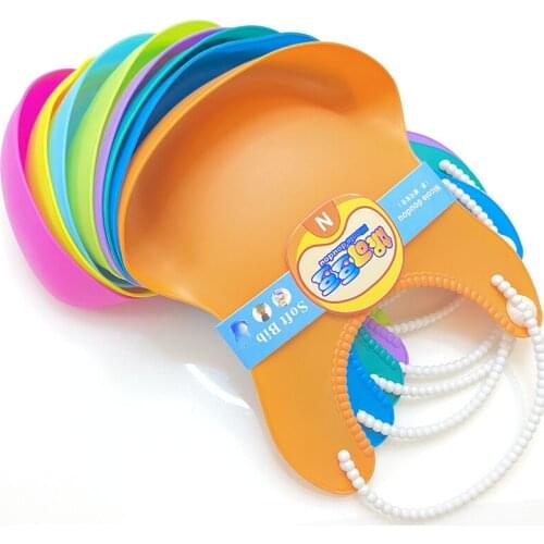 Fashionable silicon Baby Bib Waterproof Infant Bibs Newborn Feeding Cloth Toddle Boys Girls Adjustable Different Styles of Bibs