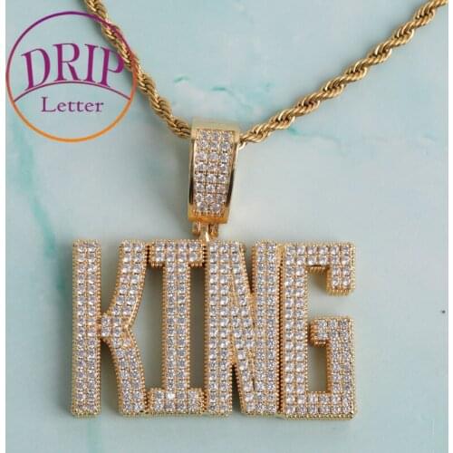 Custom Name Pendant Real Gold Plated Letter Jewelry for Men Necklace