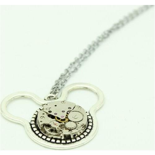 Steampunk Pendant Antique Watch Movement Necklace Vintage Gear Jewelry Handmade