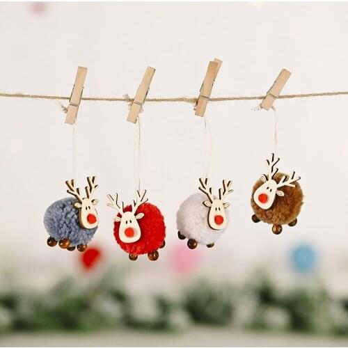 Felt Deer Pendant Creativity The New Elk Christmas Tree Hanging Gifts Wood Craft Xmas Tree Decorations for Home Navidad Natal