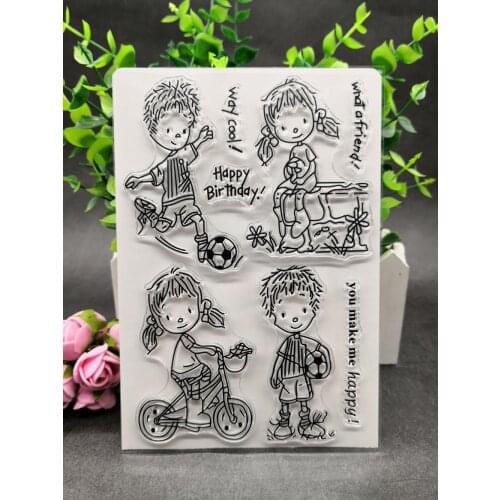Football boy Clear Silicone Rubber Stamp for DIY scrapbooking/photo album Decorative craft A11