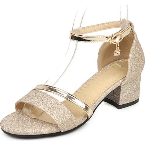 Luxury Summer Sandals Women 2021 Fashion Elegant Women Shoes Gold Silver Wedding Party Shoes For Women Sandals Large Size