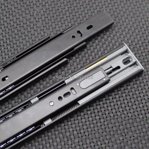High Quality 1Pair=2PCS Portable 3 Fold Telescopic Steel Ball Bearing Drawer Runners Slides Rails 10Inch~24Inch