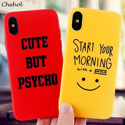 Funny Letter Phone Cases for IPhone X XS MAX XR 8 7 6 s Plus Smile Case Soft Silicone Fitted Mobile Phone Covers Accessories
