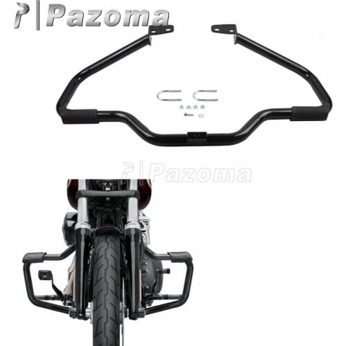 Black Motorcycle Highway Engine Guard Crash Bars Protection For Harley Dyna Street Bob FXDB Fat Bob FXDF Low Rider Super Glide