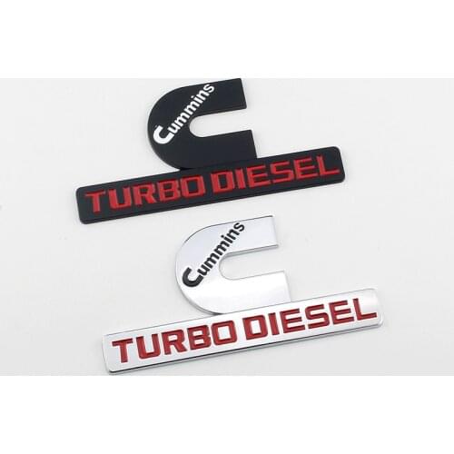 1 Pcs 3D Metal Cummins Turbo Diesel Emblems, Badges Output Nameplate Replacement Sticker for RAM 2500 3500 Fender Emblem Mopar