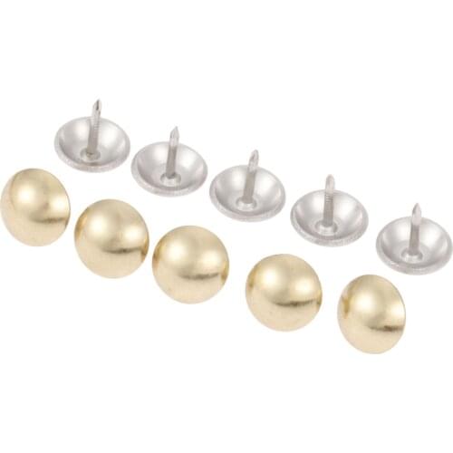 100pcs 11mm Gold/Silver Upholstery Nails Vintage Iron Pushpins Stud Doornail Tack Decor Hardware Jewelry Wooden Box Sofa Door