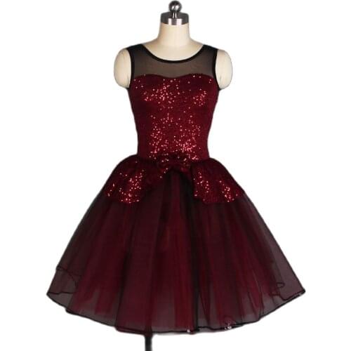 Sequin Spandex Bodice Romantic Ballet Tutu With Bowknot Girl&Women Stage Performance Dance Costumes Ballet Tutu Dancewear