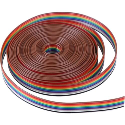 5meters/lot Ribbon Cable 10WAY Flat Color Rainbow Ribbon Cable Wire Rainbow Cable 10P Ribbon Cable 28AWG