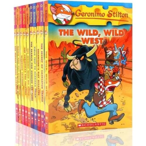 10 Books Geronimo Stilton 21-30 Humor Adventure Explore Brave Comic Fiction Parent Child Kids Story English Picture story Book