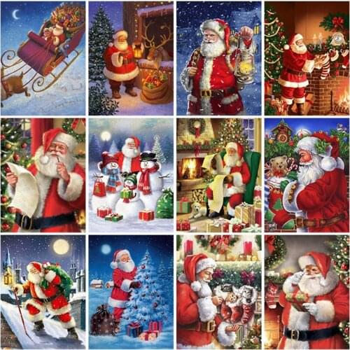 DIY Santa Claus 5D Diamond Painting Full Square Drill Handicraft Art Diamond Embroidery Cartoon Mosaic Christmas Gift Home Decor