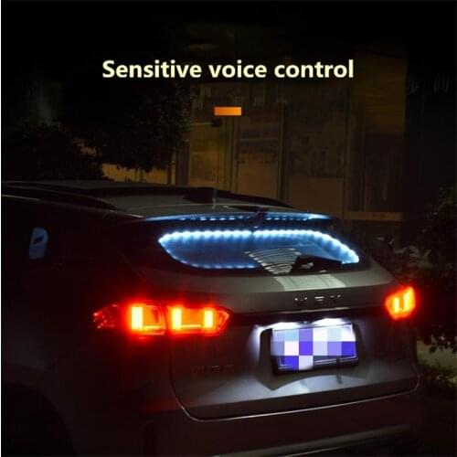 Car Rear Glass Window RGB Atmosphere Flexible-Strip Light Kit Music Voice Control Auto Interior Led Decoration Warning Lamps