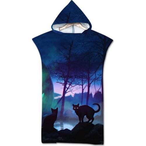 Bath Beach Towel with Hood Microfiber Hooded Robe Towel Poncho Swimming Beach Surfing Woman Bathrobe Beachwear