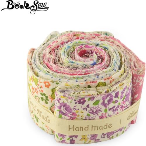 Booksew 5x50CM Jelly Roll Strips Cotton Fabric Printed Flowers 6-9 Pcs/lot Telas DIY Patchwork Cloth Quilting Sewing Material