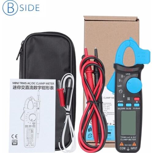 BSIDE ACM91 True RMS Digital Clamp Meter AC/DC Current Auto-Ranging Multimeter Live Check NCV Temp Frequency Capacitor Tester