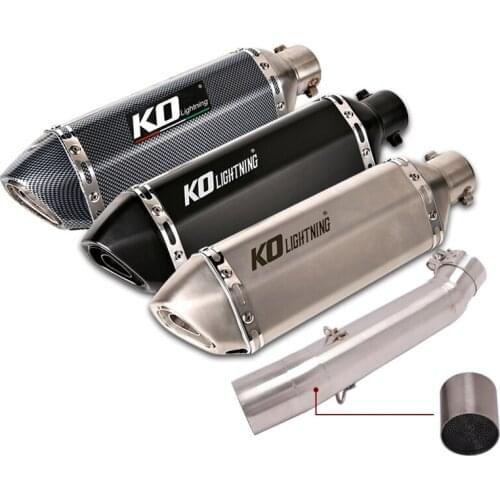 For VOGE 500DS LX500-A Exhaust Pipe Motorcycle Middle Tube Slip On 51mm Mufflers Removable DB Killer Reserve Catalyst 370mm