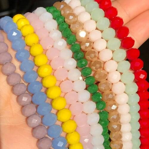 3/4/6mm Crystal Beads Rondelle Wheel Faceted Glass Porcelain Lariat Necklace Jewelry Finding Spacer Earring Bracelet Accessories