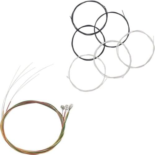 IRIN E103 6Pcs/Set Colorful Plated Steel+Copper Alloy Electric Guitar Strings & 6x IRIN C101 Classical Guitar Black Silver Nylon