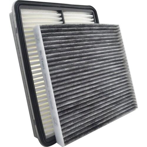 Bi-Trust Set of Engine & Cabin Air Filter Carbon Fiber Replacement for Kia Cadenza 2014-2016 V6 3.3L/Optima 2011-2012 L4 2.0L