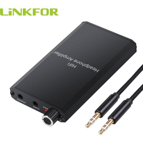 LiNKFOR HiFi Earphone Headphone Amplifier 16-300Ω 3.5mm AUX Two-stage gain switch Portable Amp For MP3 MP4 Computer Mobile Phone