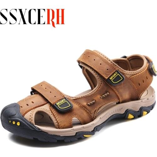 New Men Sandals Summer Beach Men Shoes Lightweight Non-slip Men Casual Shoes Comfort Breathable Outdoor Roman Business Big Size