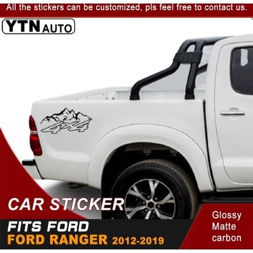 Car Stickers Left And Right 4x4 Moutain Off Road Sticker Decal Vinyl For Ford Ranger Pickup And Truck Adventure Mud Car Decal