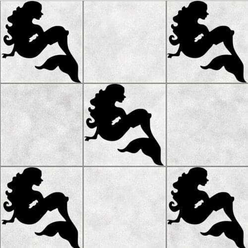 5pcs,10pcs Mermaid tile stickers Bathroom Wall art Decor Decal Kitchen