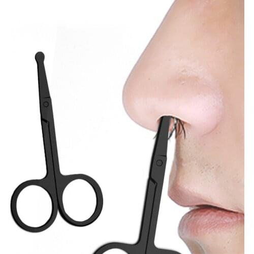 Stainless Steel Small Nose Hair Scissor Rounded Eyelash Nose Hair Remover Makeup Beauty Tools Manicure Facial Trimming Tweezer