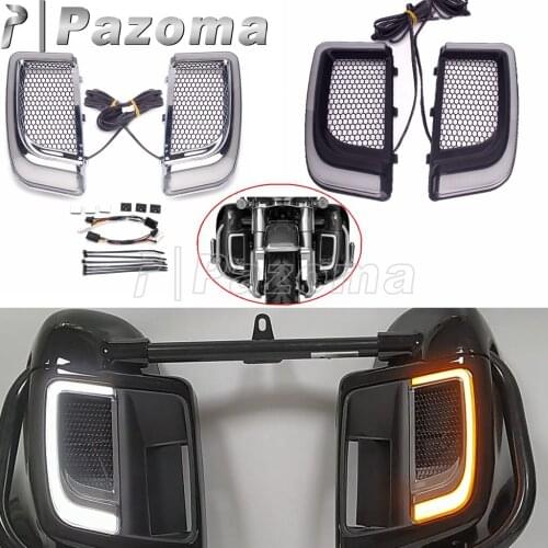 1Pair Motorcycle LED Lower Fairing Lower Grills Lights For Harley Touring Street Glide Road Glide FLHTCUL FLHTK FLTRK 2014-2021