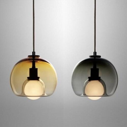 Nordic E27 Pendant Lights For Bedroom Dining Room Glass Hanging Lamp Bar Postmodern Decor Luminaire Suspension Home Hanglamp