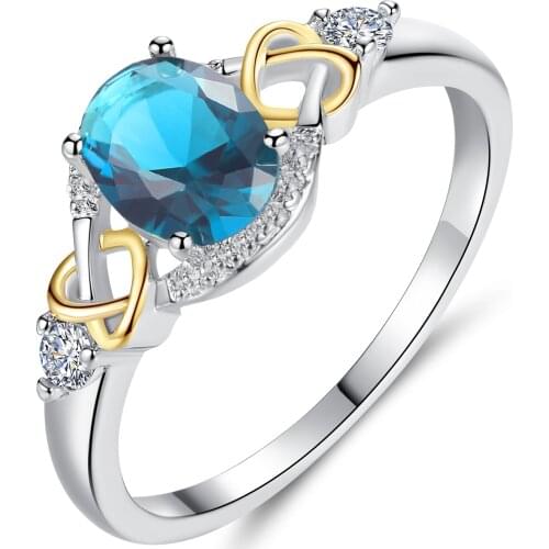 Beiver Wedding Rings for Women Princess Luxury Propose Engagement Bridal Jewelry Cubic Zirconia Oval Stone Fashion