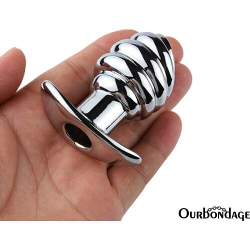 Ourbondage Alloy Oblique Angle Screw Head Anal Butt Plug For Men Women Prostate Massage Adult Sex Toys