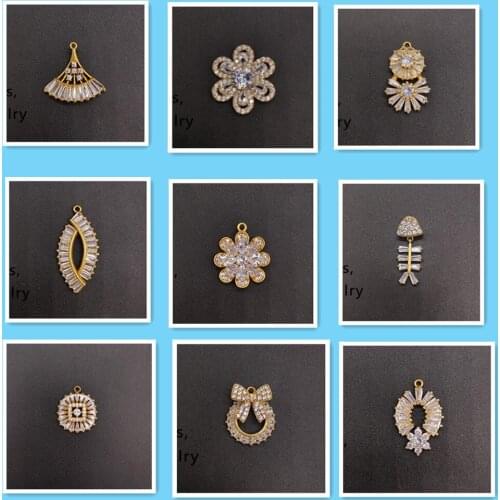 Earrings Dangle Zircon Charms Pendant 20pcs Cross Zircon Crystal Accessories for DIY Jewelry Making Findings Crosses Zircons