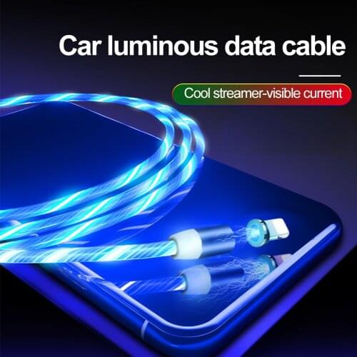 USB Phone Cable Car Data Line Car Phone Charging Streamer Data Cable 360 Degree Magnetic Fast Charging Data Line