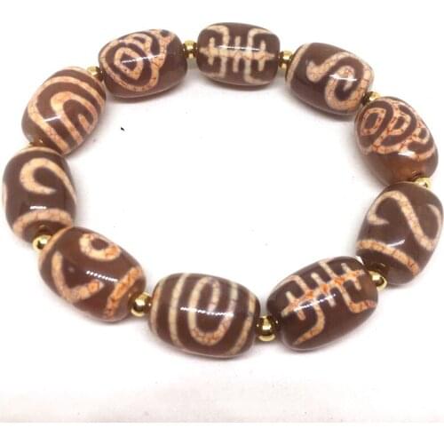 High Qaulity Dzi Beads Bracelet Red weathering vein different Patterns Men and women Fine Bracelet Jewelry