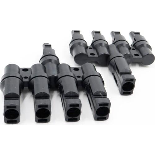 1pair x PV 4T 1 to 4 in Branch parallel connection 30A 1000V Electrical Solar PV Connector Photovoltaic Panel Cable