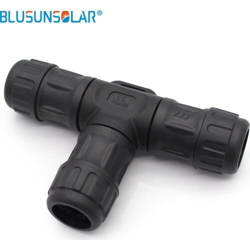 10 PCS L20 2P T type Waterproof Tee Connector, Field Assembly IP67