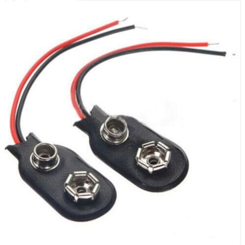 10pcs PP3 MN1604 9V 9volt Battery Holder Clip Snap On Connector Cable Lead For Battery Storage Boxes