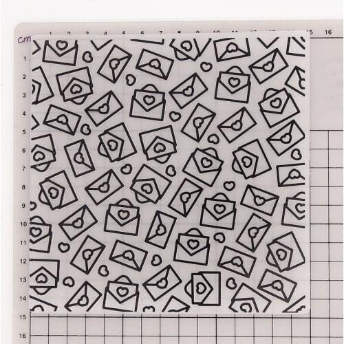 15x15 Love Etter Embossing Folders Plastic Halloween Scrapbooking DIY Template Fondant Cake Photo Album Christmas Card Making