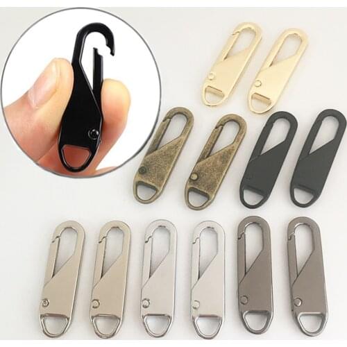 2pcs Fashion Metal Zipper Head Clothing Bag Repair Kits Zipper Pull For Zipper Slider Diy Sewing Craft Sewing Kits Metal Zip