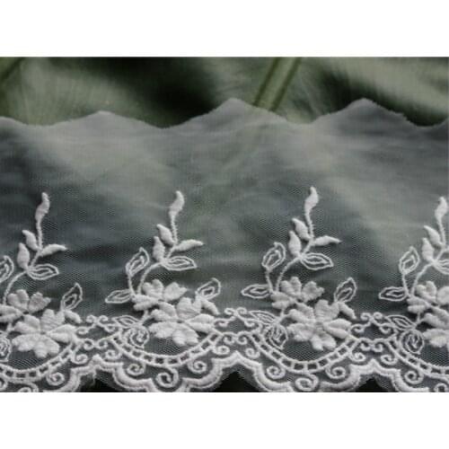 2 yard 8cm Width Beige High Quality Clothing Material DIY Craft Wedding Embroidery Lace Trim