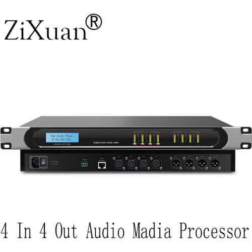 4 In 4 Out Audio Madia Processor 48V with feedback 232 protocol control function