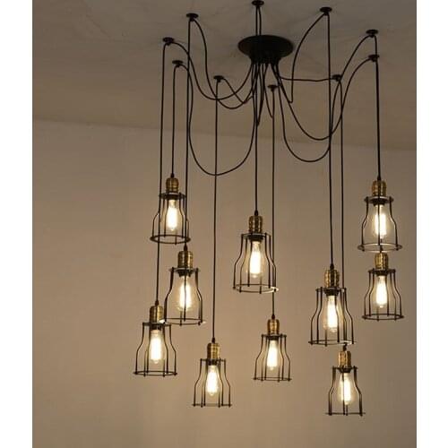 5/6/8/10 heads LOFT retro bar restaurant chandelier creative iron nostalgic works Nordic clothing store chandeliers