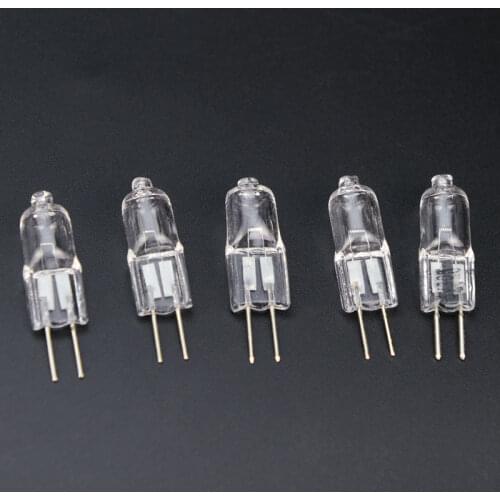 5 PCS 6V 5W 10W 15W 20W 25W 30W Halogen Light Bulb Interval 4mm with Glass Fuse For Microscope