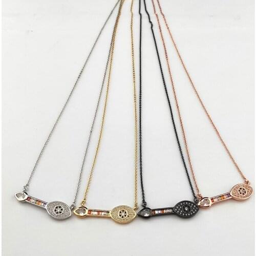 8 pcs New Micro Pave CZ Crystal water-drop Charms Pendants cubic zirconia Necklaces fashion female women jewelry NK461