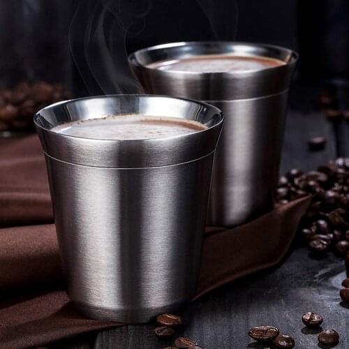 80ml /160ml Stainless Steel Espresso Cups Double Wall Demitasse Cups Vacuum Insulated Coffee Mug For True Espresso Coffee Lover