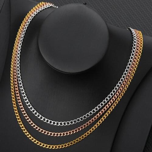 Chain Cuban Chains Necklace For Men Cuban Link Cadena Cubana Fashion Jewelry Chains Stainless Steel Cuban Chain Christmas Gift